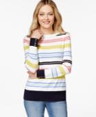 Charter Club Striped Long-sleeve Sweater, Only At Macy's