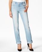 Style & Co. Petite Ripped Port Wash Cuffed-hem Jeans, Only At Macy's