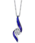 Sirena Jeans Diamond Twist Pendant Necklace (1/10 Ct. T.w.) In 14k White Gold