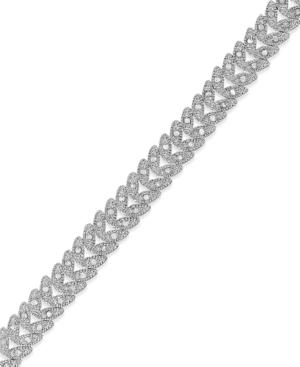 Victoria Townsend Rose-cut Diamond Leaf Bracelet In Silver-plated Brass (1 Ct. T.w.)