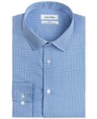 Calvin Klein Steel Non-iron Slim-fit Blue Check Performance Dress Shirt