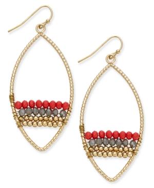 Inc International Concepts Gold-tone Beaded Navette Drop Earrings, Only At Macy's