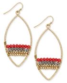 Inc International Concepts Gold-tone Beaded Navette Drop Earrings, Only At Macy's