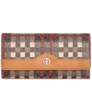 Giani Bernini Plaid Logo Receipt Wallet, Created For Macy's