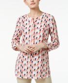Jm Collection Geometric-print Blouse, Only At Macy's