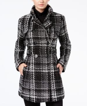 Bcx Juniors' Plaid Belted Peacoat