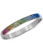 Multi-crystal Pave Bangle Bracelet In Stainless Steel