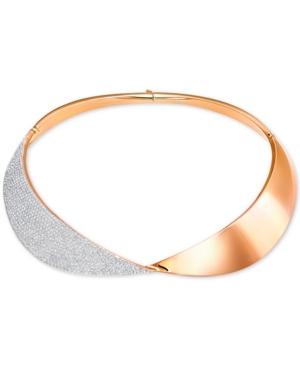 Swarovski Rose Gold-tone Twisted Pave Collar Necklace