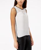 Xoxo Juniors' Lace Contrast-trim High-low Blouse