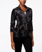 Karen Scott Petite Animal-print Jacket, Only At Macy's