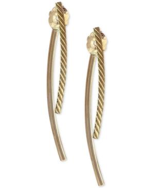 Polished & Engraved Curved Front & Back Earrings In 10k Gold