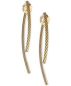 Polished & Engraved Curved Front & Back Earrings In 10k Gold