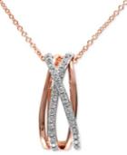 Pave Rose By Effy Diamond Pave Crossover Pendant (1/5 Ct. T.w.) In Two-tone 14k Gold