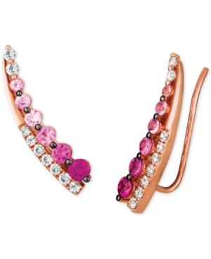 Le Vian Ruby (1/5 Ct. T.w.), Pink Sapphire (5/8 Ct. T.w.) & White Sapphire (3/8 Ct. T.w.) Ear Climbers In 14k Rose Gold