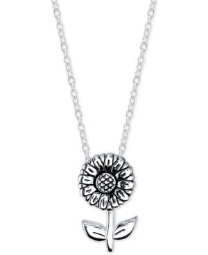 Unwritten Sterling Silver Sunflower Pendant Necklace