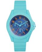 Fossil Women's Poptastic Blue Silicone Strap Watch 38mm Es4068