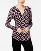 Inc International Concepts Printed Zipper Top, Only At Macy's