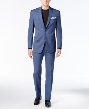 Marc New York By Andrew Marc Men's Classic-fit Medium Blue Mini-stripe Suit