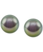 Majorica Sterling Silver Organic Man-made Gray Pearl Stud Earrings (8mm)