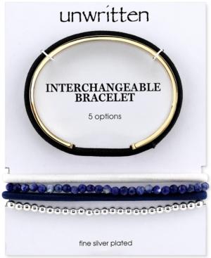 Unwritten Interchangeable Hair-tie Cuff Bracelet In Gold-tone Stainless Steel