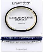 Unwritten Interchangeable Hair-tie Cuff Bracelet In Gold-tone Stainless Steel