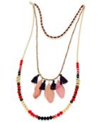 Thalia Sodi Gold-tone Beaded Feather Multi-strand Necklace, Only At Macy's