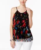 Inc International Concepts Lace Keyhole Top, Only At Macy's