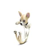 Chihuahua Hug Ring In Sterling Silver And Enamel