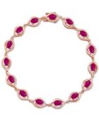 Ruby (4-3/8 Ct. T.w.) & Diamond (1/2 Ct. T.w.) Link Bracelet In 14k White Gold(also Available In Emerald And Sapphire)