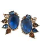 Carolee Gold-tone Multi-stone Stud Clip-on Earrings