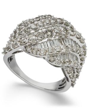 Diamond Cluster Statement Ring (3 Ct. T.w.) In 14k White Gold