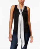 Vince Camuto Silk Pinstripe Skinny Scarf