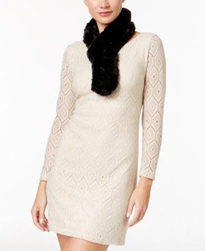 Surell Rex Rabbit Fur Ladder Scarf