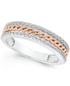 Diamond Braid Band (1/4 Ct. T.w.) In 14k Yellow And White Gold Or Rose And White Gold