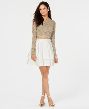 City Studios Juniors' Lace Contrast 2-pc. Dress