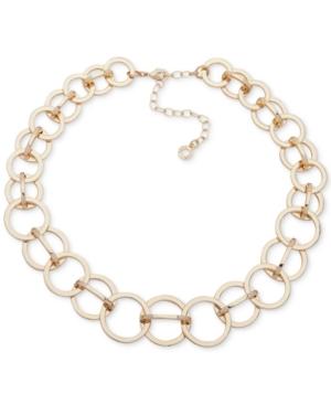 Anne Klein Gold-tone Interlocking Circles Collar Necklace, 13 + 3 Extender