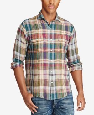 Polo Ralph Lauren Men's Plaid Linen Workshirt
