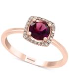 Effy Rhodolite (1 Ct. T.w.) & Diamond Accent Ring In 14k Rose Gold