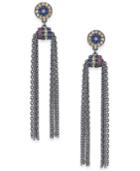 I.n.c. Hematite-tone Multicolor Pave & Chain Tassel Drop Earrings, Created For Macy's