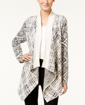Style & Co. Jacquard Draped Cardigan, Only At Macy's