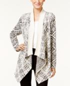 Style & Co. Jacquard Draped Cardigan, Only At Macy's