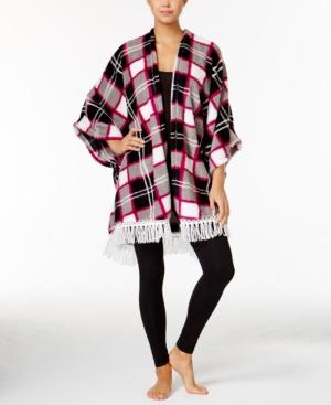 Pj Couture Plush Fleece Fringed Poncho