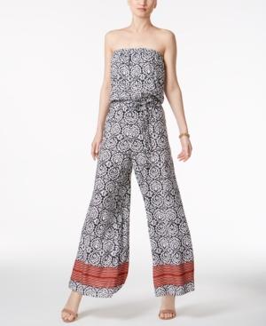 Msk Strapless Wide-leg Jumpsuit
