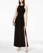 Xscape Beaded Cutout-side Gown