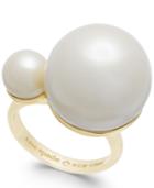 Kate Spade New York 14k Gold-plated Double Imitation Pearl Statement Ring