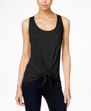Pretty Rebellious Juniors' High-low Tie-front Tank Top