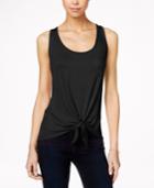 Pretty Rebellious Juniors' High-low Tie-front Tank Top