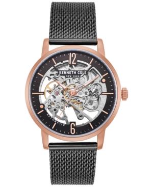 Kenneth Cole New York Men's Automatic Black Stainless Steel Mesh Bracelet Watch 43mm