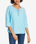 Tommy Hilfiger Cotton Lace-up Top, Created For Macy's
