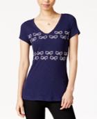 Maison Jules Bow Whimsy Printed T-shirt, Only At Macy's